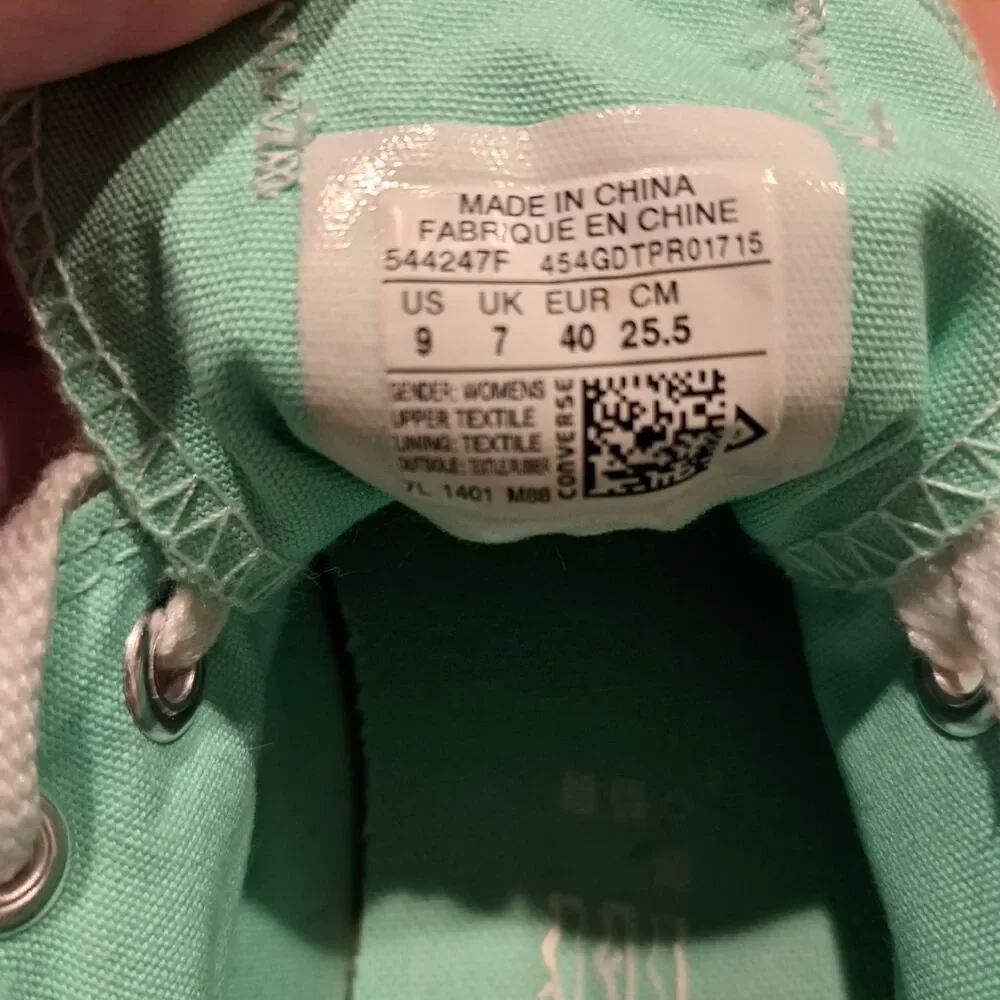 Converse Chuck Taylor All Star Mint Eyelet Women's 9 - Picture 6 of 7